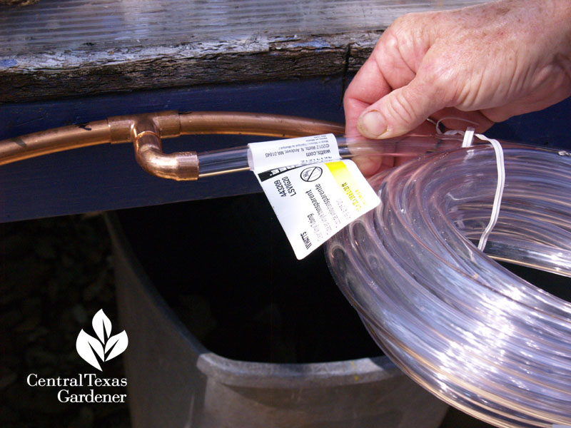 Vinyl tubing to copper disappearing fountain tube