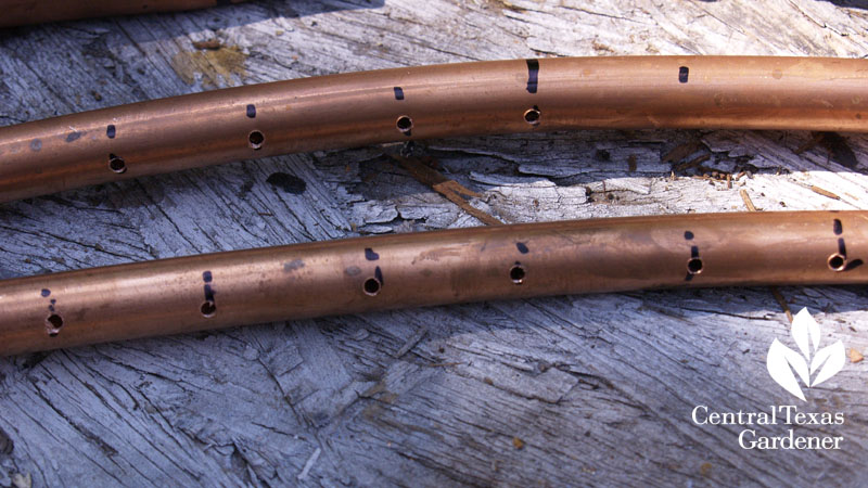 holes in copper pipe for fountain