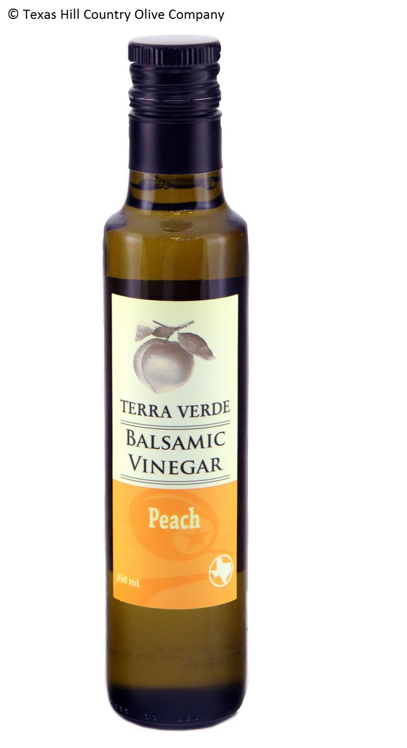 Peach flavored balsamic vinegar Texas Hill Country Olive Company
