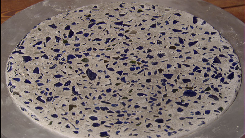 concrete stepping stone with blue glass Garden-Ville concrete stepping stone with blue glass Garden-Ville