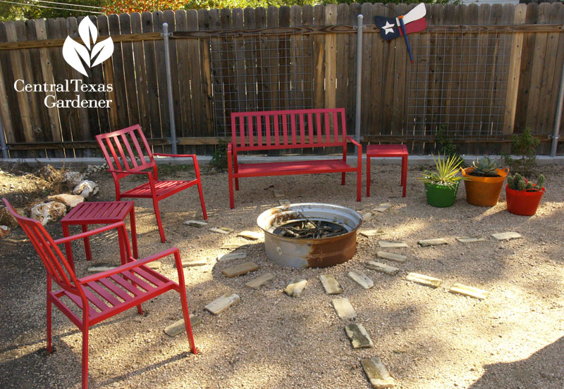 fire pit from scavenged tire rim san antonio garden patio 