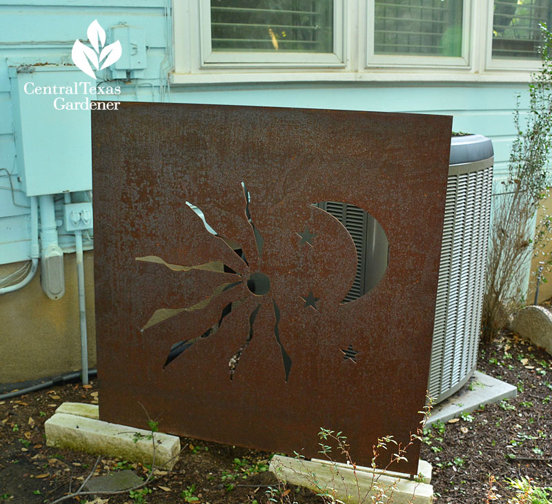 Artistic steel design to hide AC by Sol'stice Garden Expressions Artistic steel design to hide AC by Sol'stice Garden Expressions