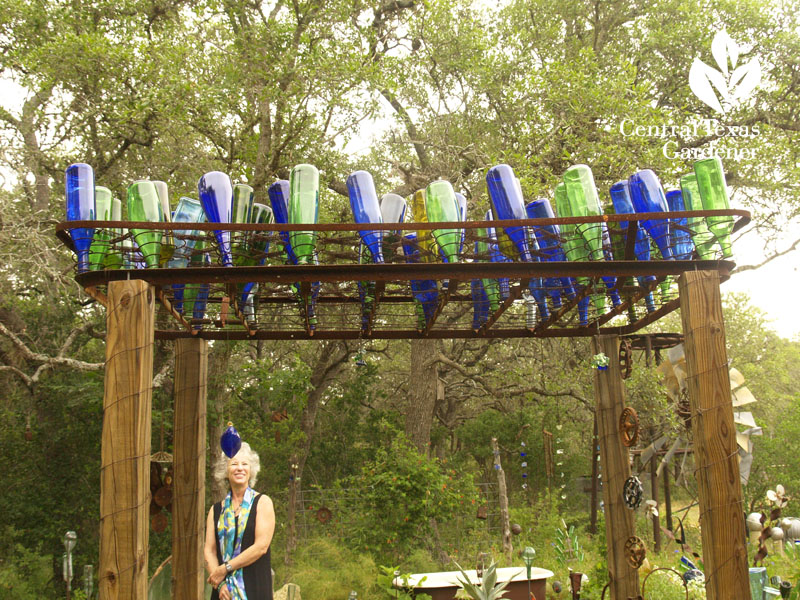 Bedspring bottle arbor central texas gardener