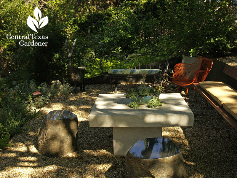 shade garden living room Lynne Dobson Central Texas Gardener 