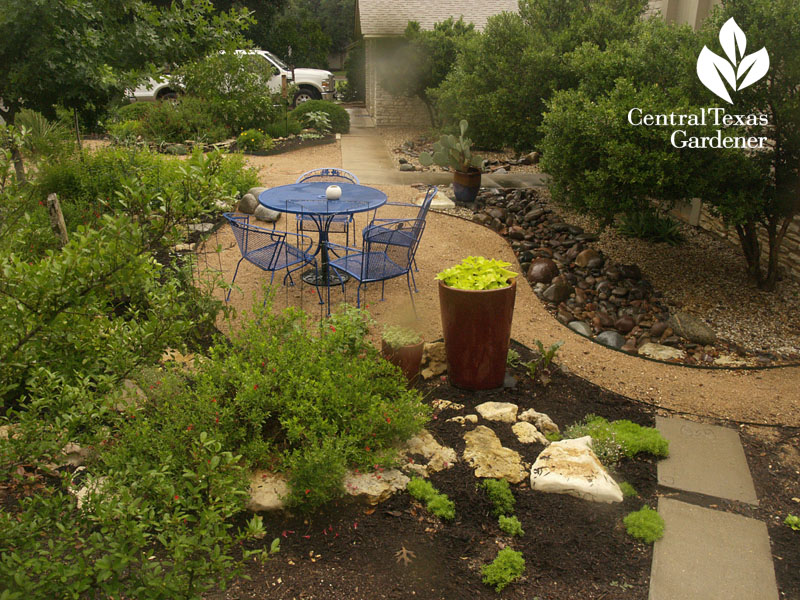 no lawn front garden with dry creek bed central texas gardener 