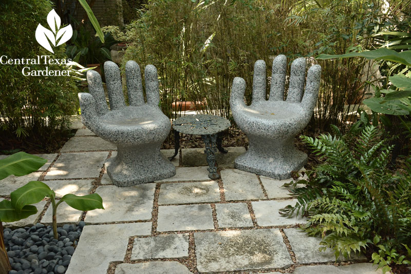 hands chairs garden patio room Central Texas Gardener