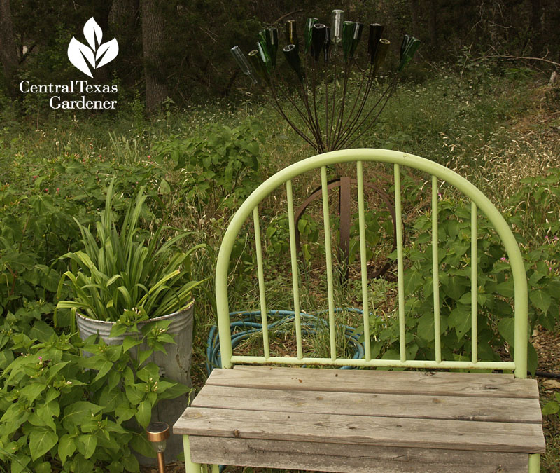 cute garden bench from recycled materials Central Texas Gardener