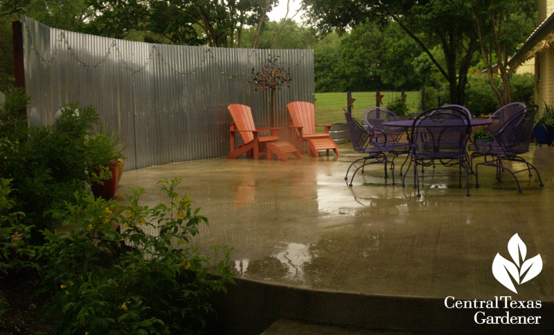 galvanized panel for patio privacy Central Texas Gardener