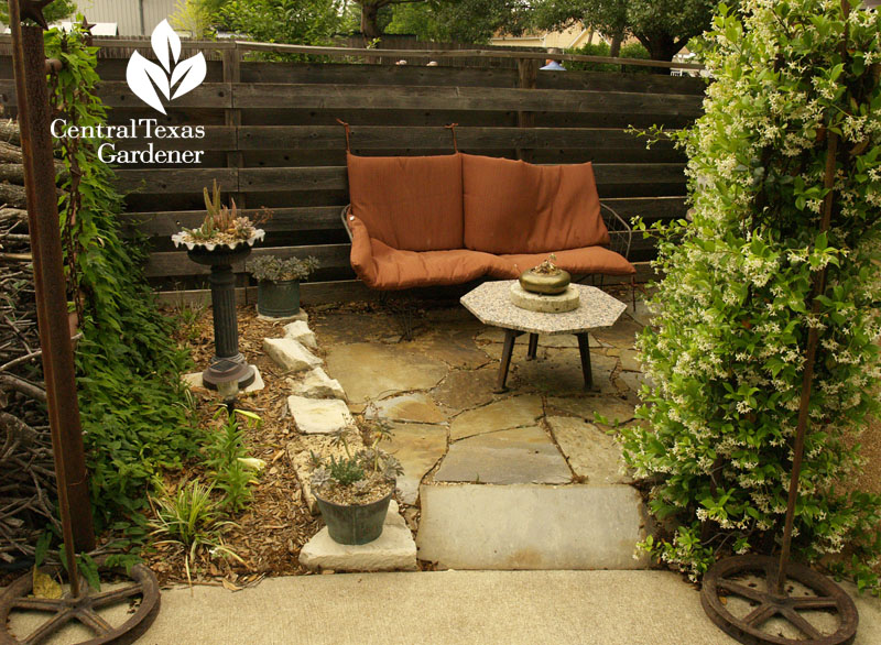 cute niche patio from recycles Central Texas Gardener