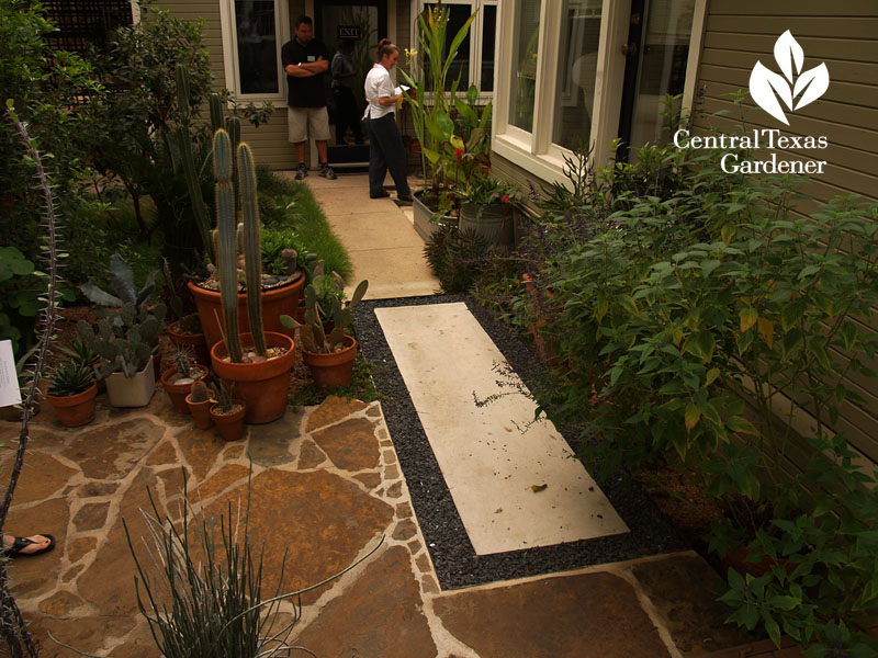 diverse materials stylisth patio and path Central Texas Gardener