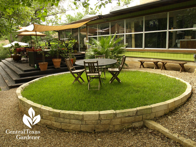 limestone bed lawn patio Central Texas Gardener