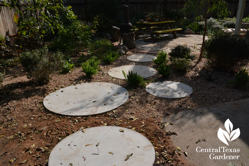 concrete rounds path Casey Boyter Central Texas Gardener