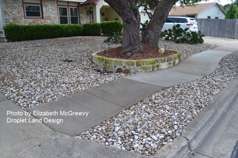 bad use of rocks front yard McGreevy design Central Texas Gardener
