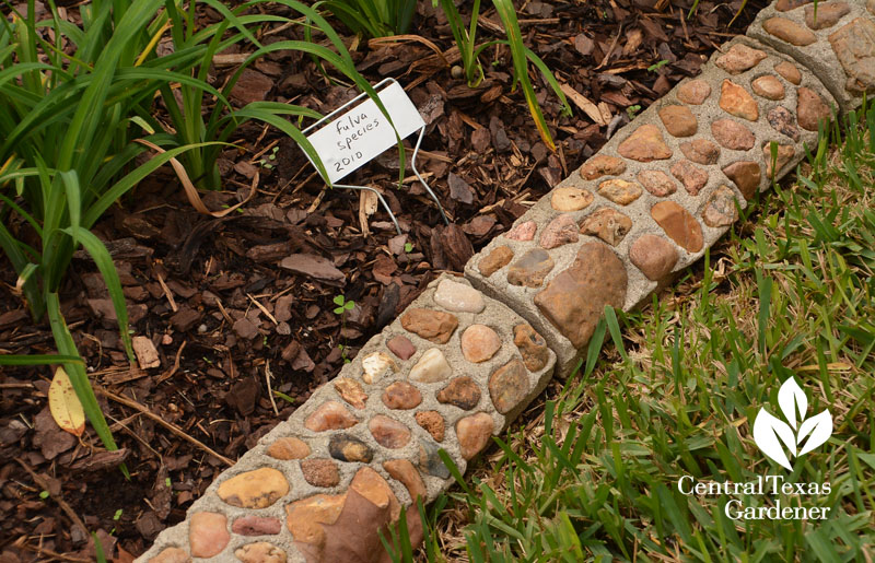 cute handmade concrete garden edgers Central Texas Gardener