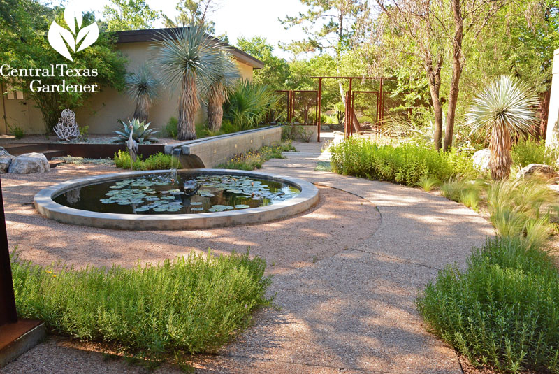 pond and rill native plant courtyard garden Central Texas Gardener