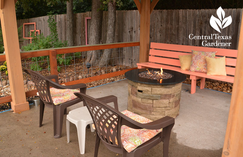 homemade bench outdoor living color scheme Central Texas Gardener