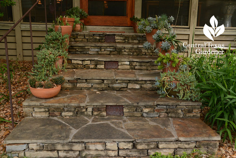 flag stone porch and sidewalk steps Central Texas Gardener
