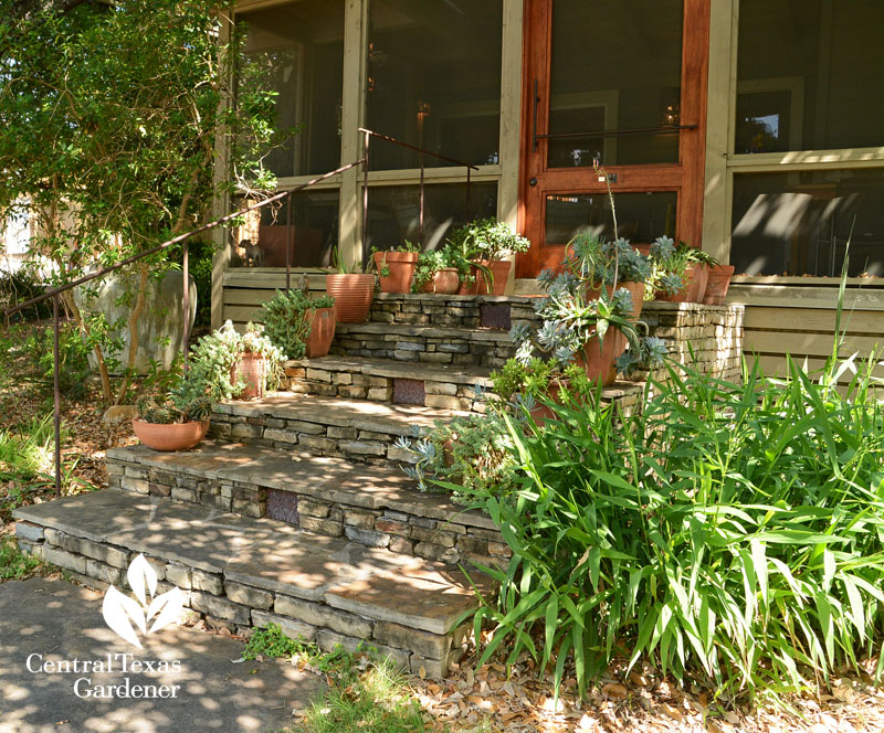 flag stone style porch steps screened in porch Central Texas Gardener