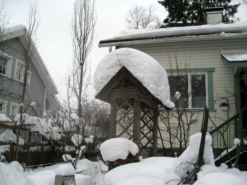 Vantaa Finland snow garden 