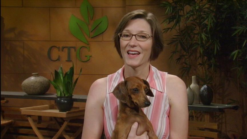 Daphne Richards and Augie doggie Central Texas Gardener 