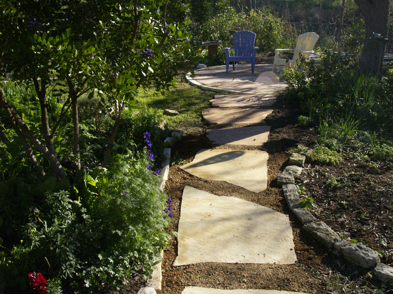 new stone path to patio (c) Linda Lehmusvirta new stone path to patio (c) Linda Lehmusvirta