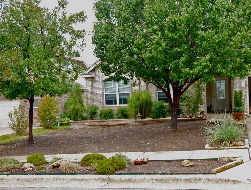 stripping front yard grass Lana and Bob Beyer