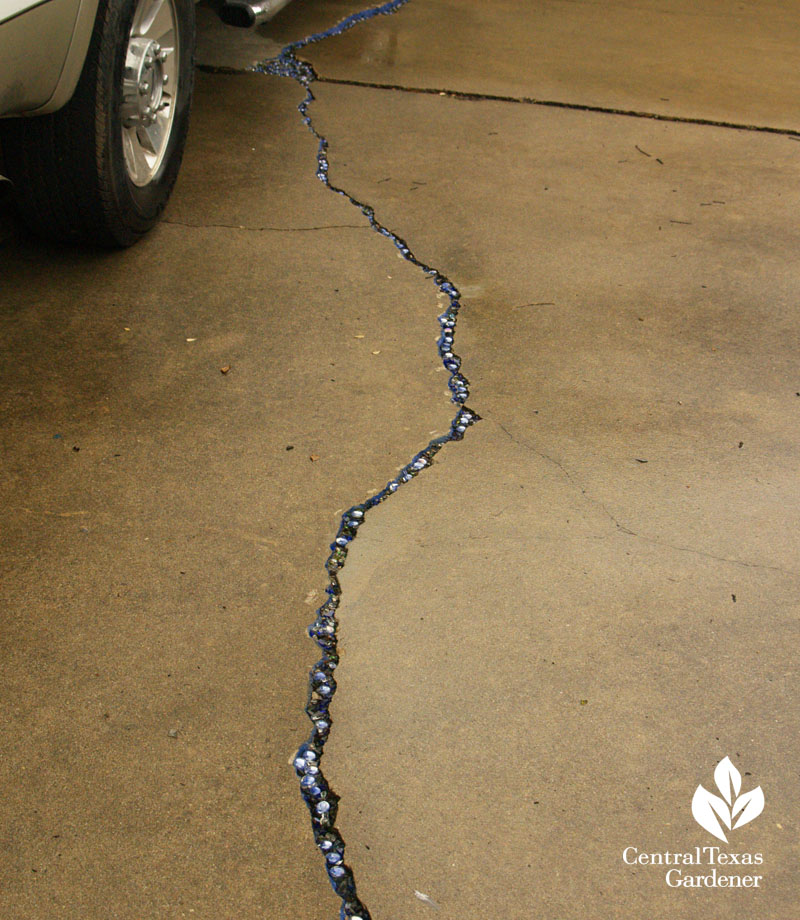 blue marbles driveway crack 