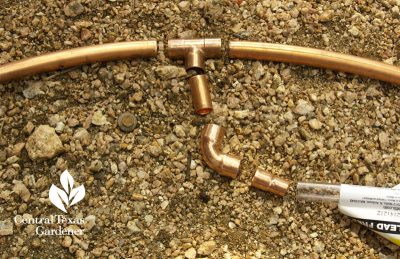 copper tubing disappearing fountain Elayne Lansford Central Texas Gardener