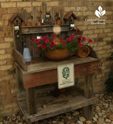 front porch table from recycled wood Temple Texas