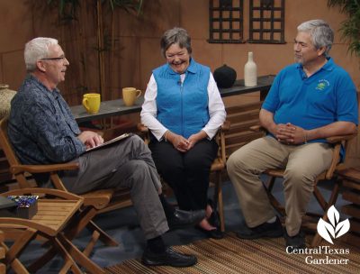 pond tour Tom Spencer with Linda and Karl Tinsley Central Texas Gardener