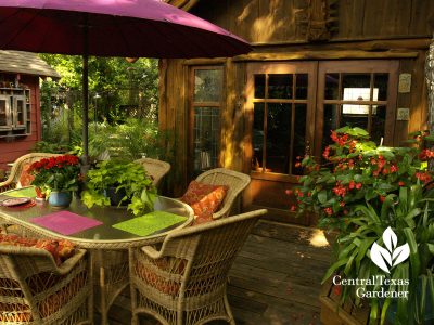 Lucinda Hutson's outdoor dining room Central Texas Gardener