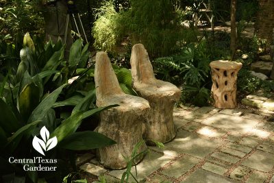 Carlos Cortes faux bois chairs claire golden central texas gardener