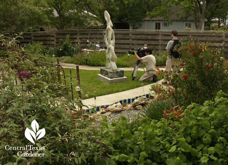 Mel Fowler sculpture wildflowers Hutto garden Central Texas Gardener Mel Fowler sculpture wildflowers Hutto garden Central Texas Gardener