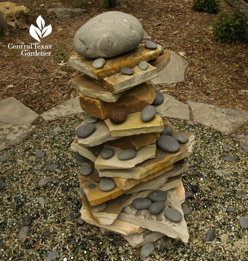 zen sculpture with rocks Hutto Central Texas Gardener zen sculpture with rocks Hutto Central Texas Gardener