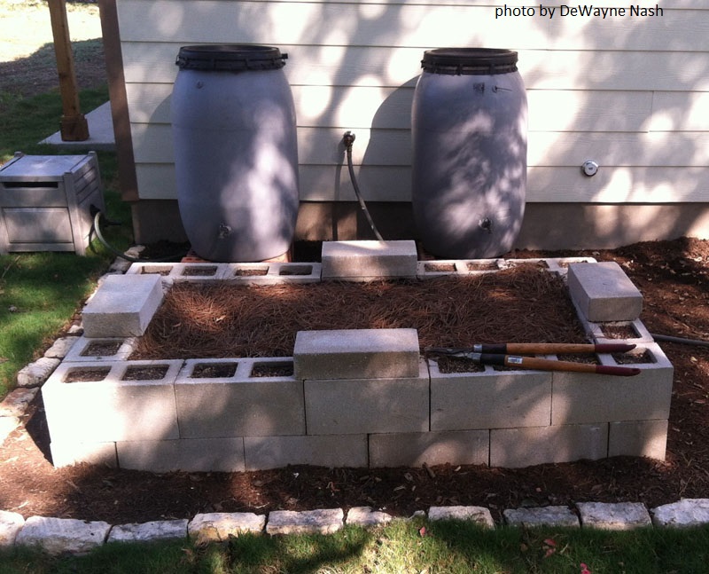 cinder block vegetable garden DeWayne Nash