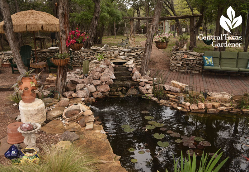 Pond and patio design Liberty Hill Central Texas Gardener