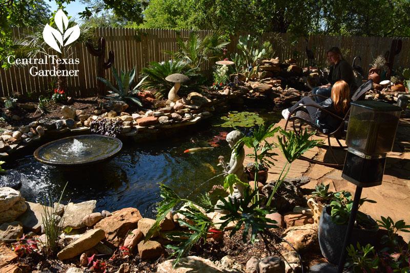 Pond and patios replace lawn Central Texas Gardener 