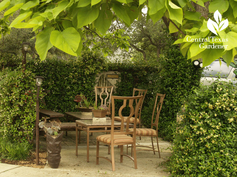 front yard shady secret patio Central Texas Gardener 