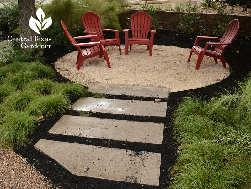 front yard geometric chic patio Central Texas Gardener