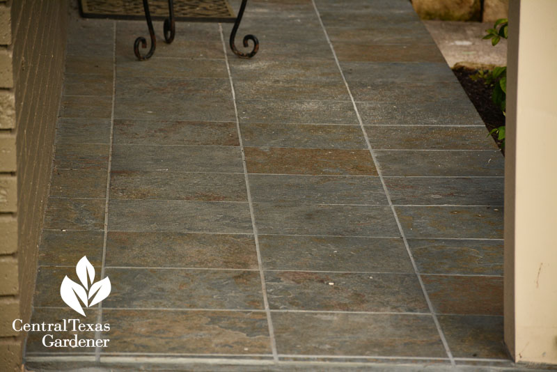 front porch tiles over concrete Central Texas Gardener