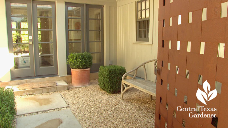 front door courtyard garden Ten Eyck Central Texas Gardener