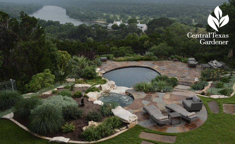 garden view to Lake Austin Central Texas Gardener