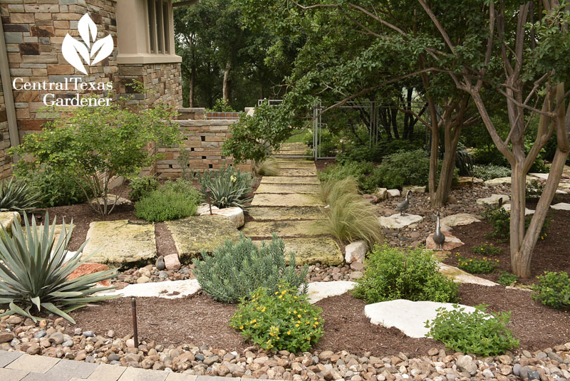 pathway stones dry creek bed main walkway Central Texas Gardener