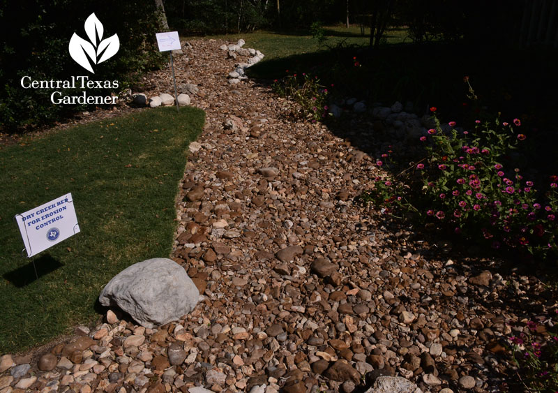 dry creek bed control floodwater Central Texas Gardener