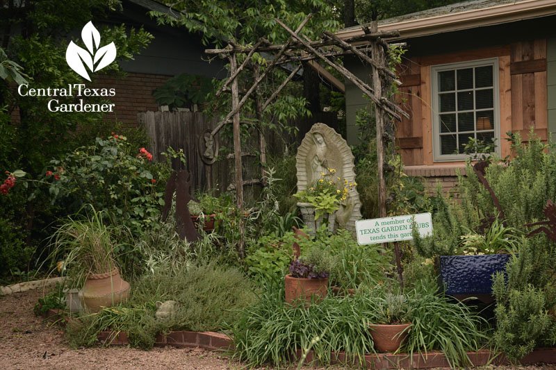 La Virgin de Guadalupe statue arbor nicho Central Texas Gardener