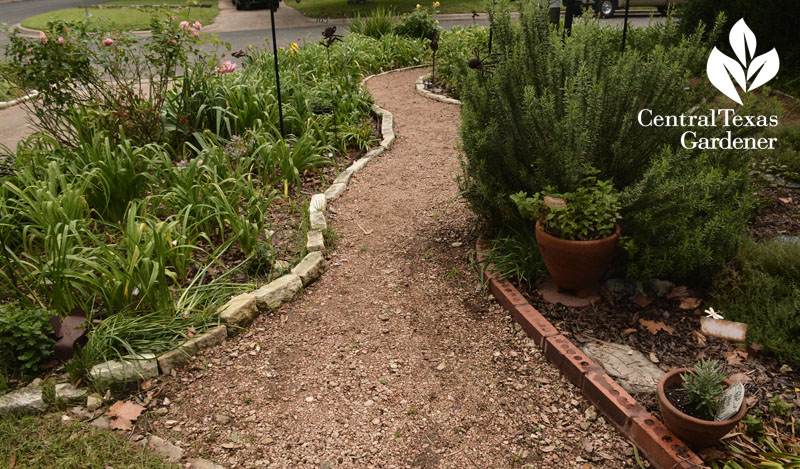 Front yard garden paths through gardens Central Texas Gardener
