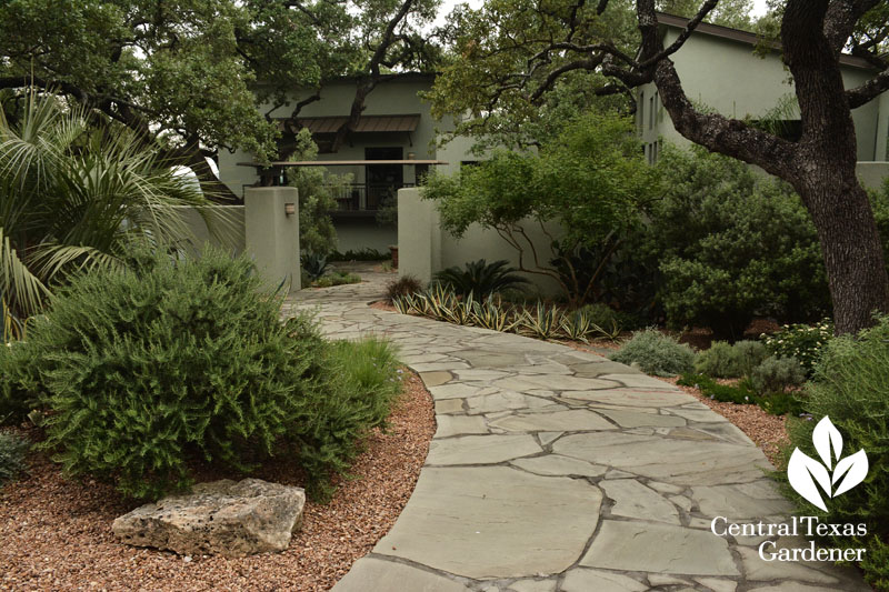 flagstone path to courtyard garden Central Texas Gardener