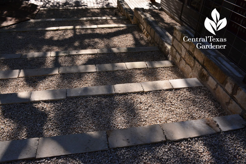 pathway curbs gravel water control Central Texas Gardener