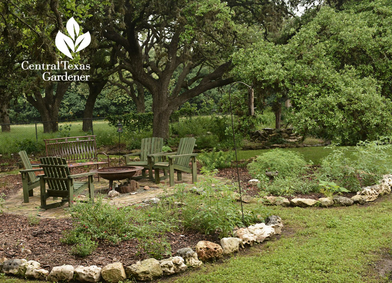 brick patio firepit Blanco Central Texas Gardener