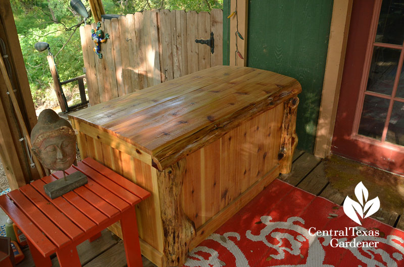 cedar over plastic storage bin DIY Central Texas Gardener